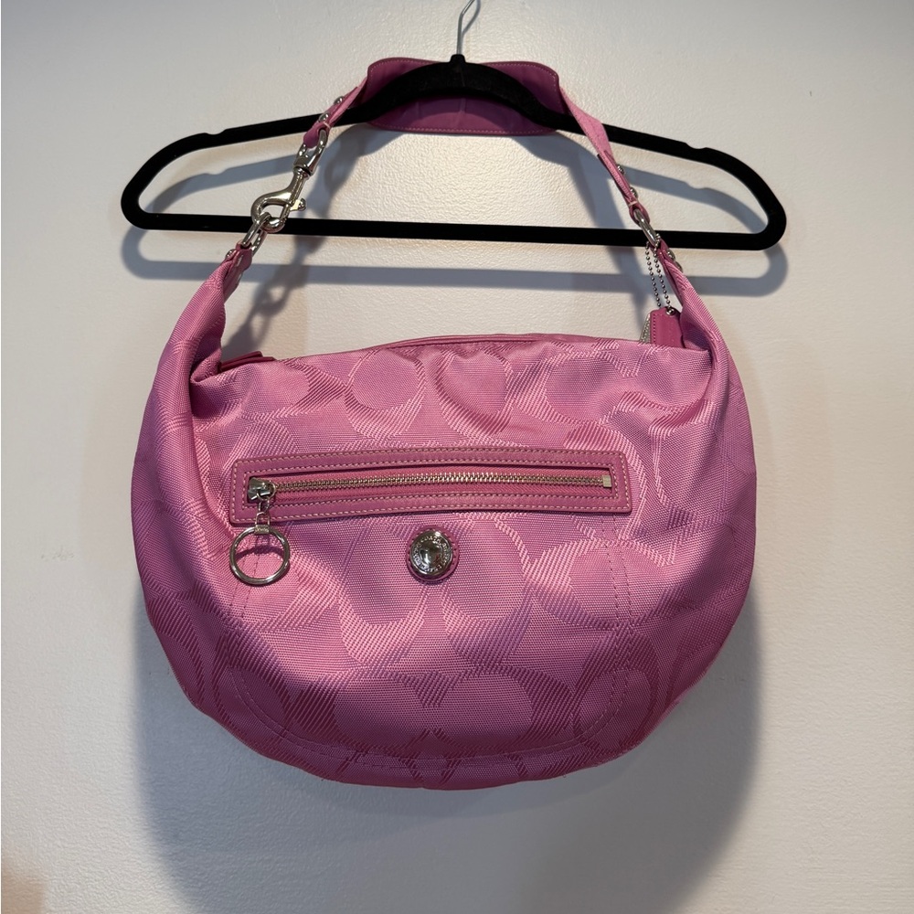 Coach Pink Signature Hobo Bag - Picture 4 of 16